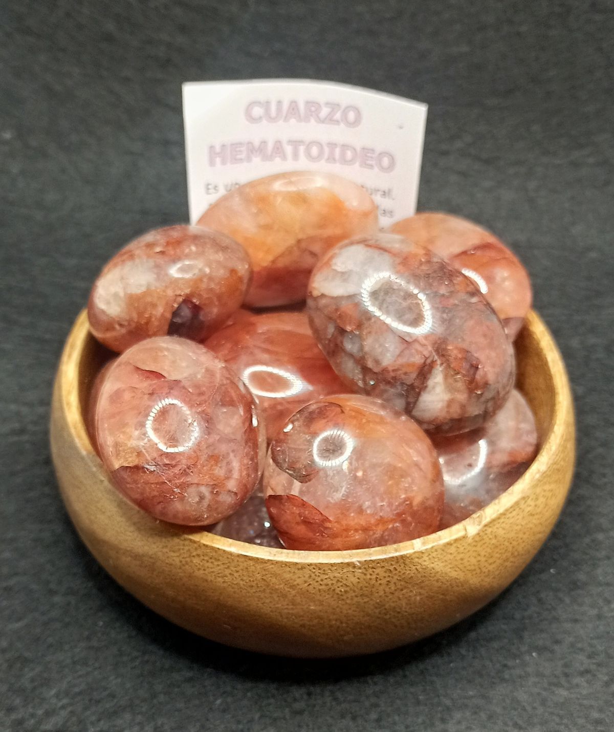 Rodado Cuarzo hematoideo