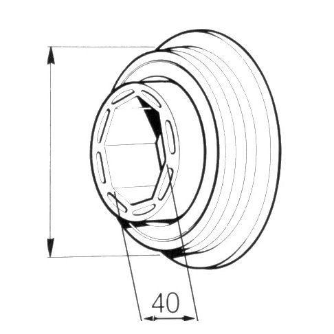 Rodamiento de Nylon para Ø 72 mm. / Eje Ø 40 oct.
