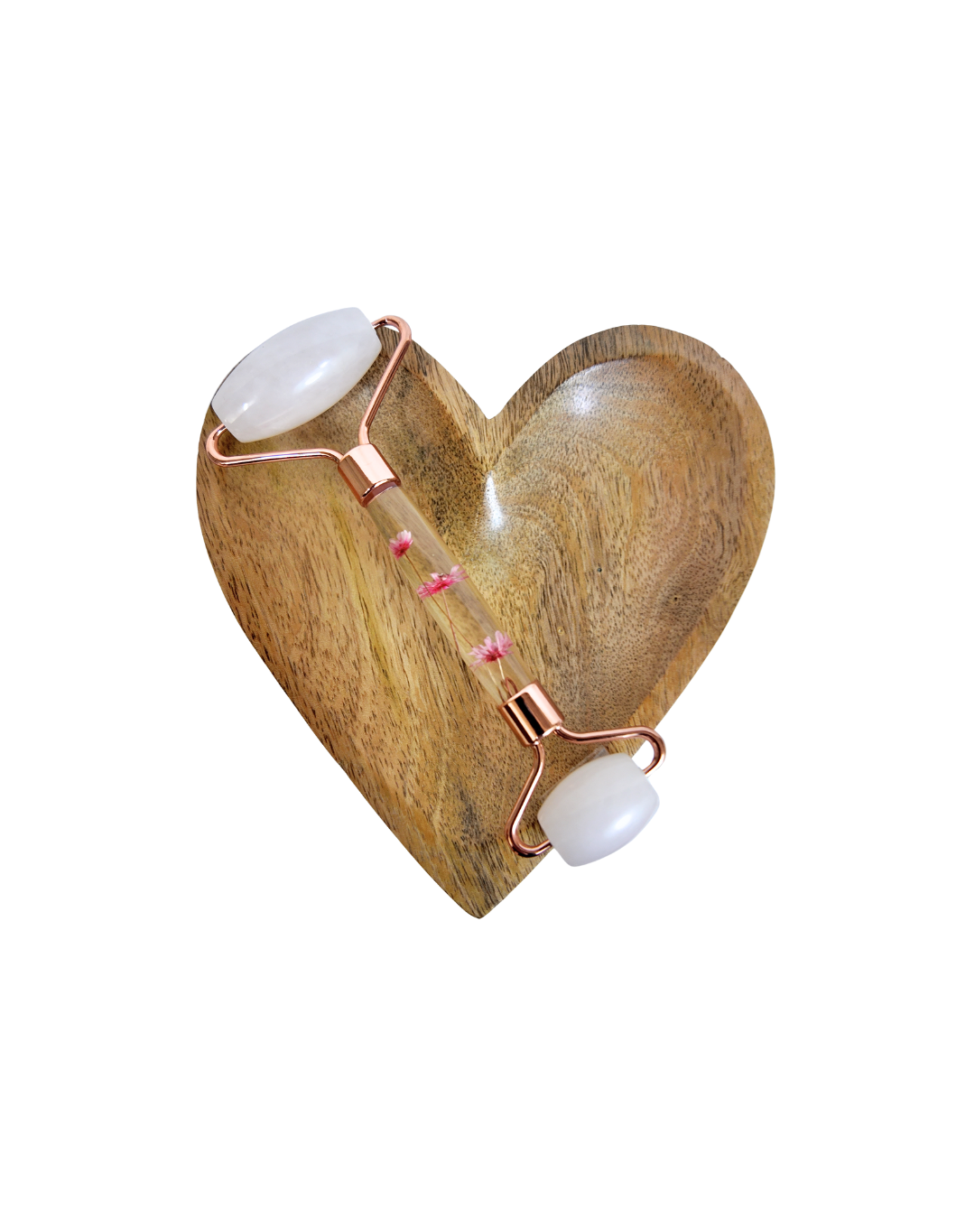 Rodillo Masajeador de Cuarzo Rosa - Armonía y Belleza