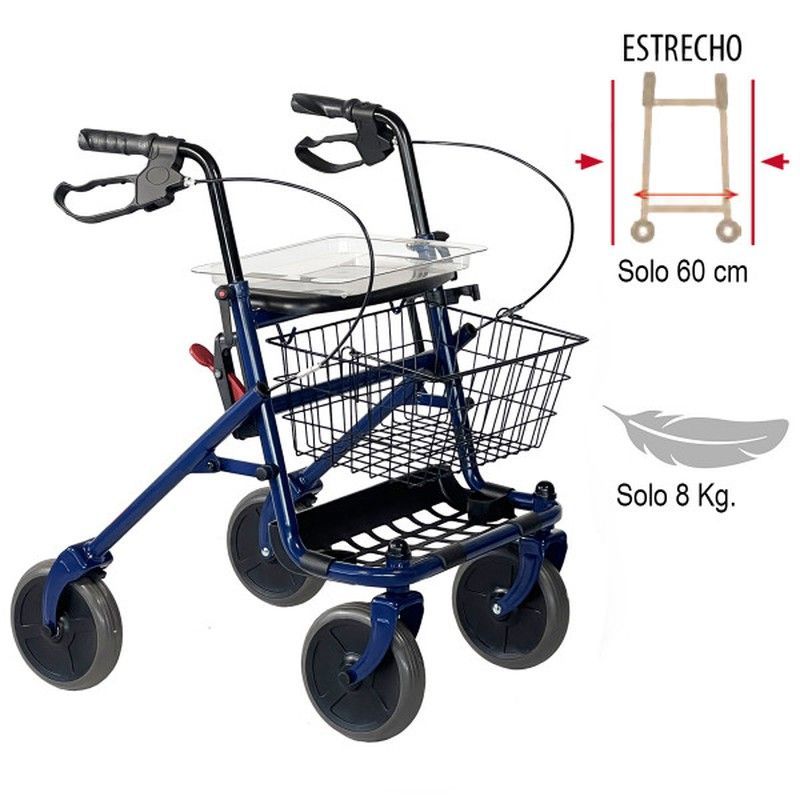 Rollator polivalente plegable