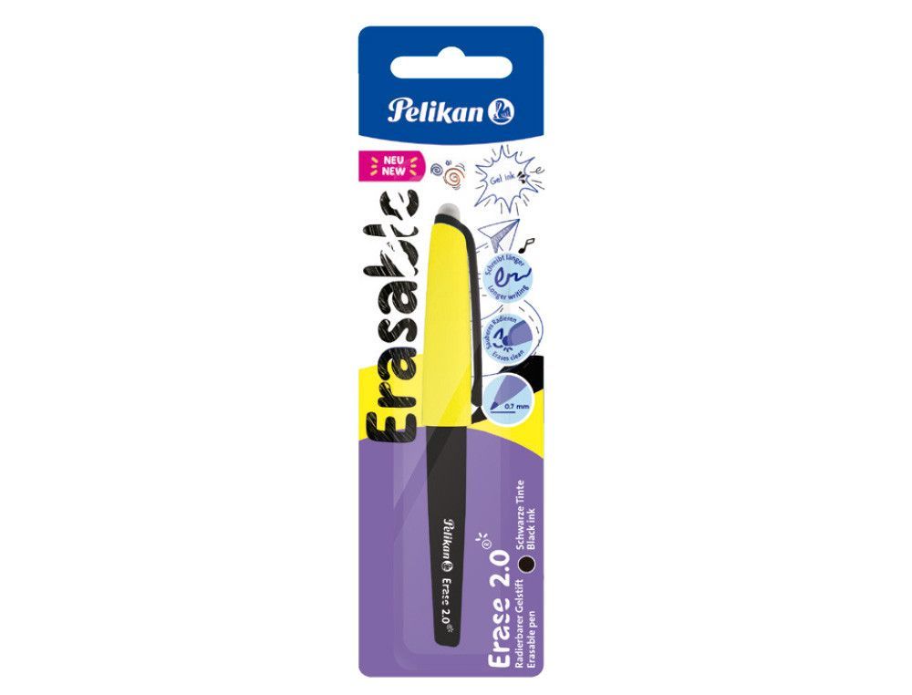 Roller pelikan erase 2.0 borrable punta 0,7 mm tinta gel color negro