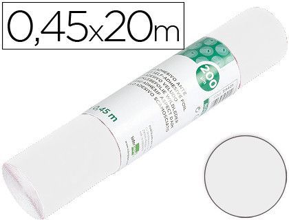Rollo Adhesivo Liderpapel Unicolor Blanco Brillo Rollo de 0,45 X 20 Mt