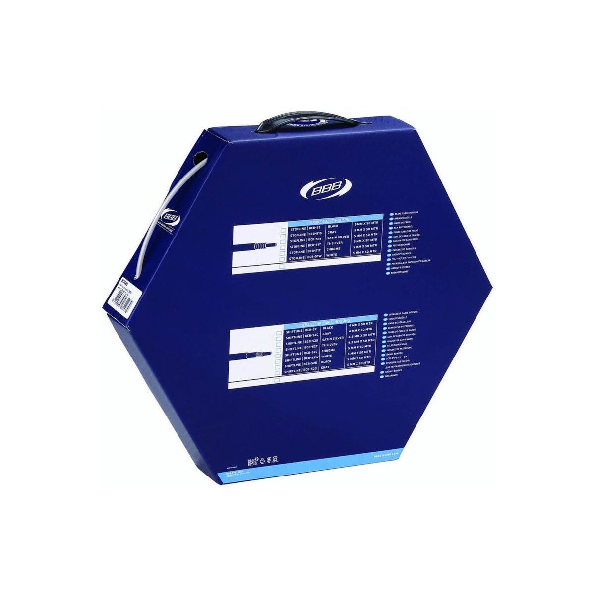 Rollo de 50 m de funda de desviador BBB "ShiftLine" LEX, 4 mm, plateados