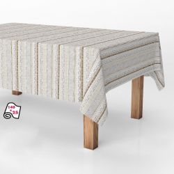 Rollo De Hule Antimanchas Rayas Beige 1,40 X 25 M