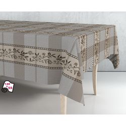 Rollo De Hule Mantel Beige-Marrón 1,40 X 25 M