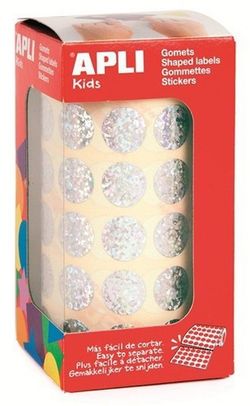 Rollo gomets metalizados en forma de círculo