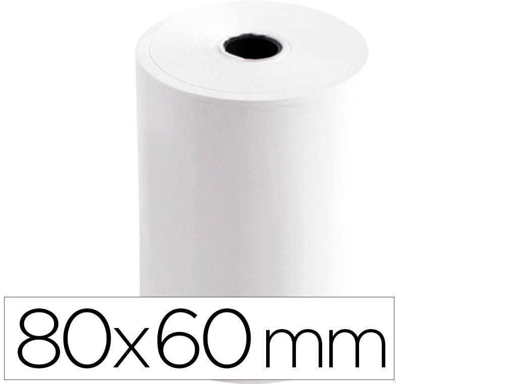 Rollo sumadora termico Greening 80 mm ancho x 60 mm diametro sin bisfenol a papel de 70 g/m2