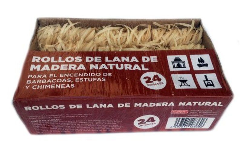 Rollos Lana Madera Encendido 24Un.