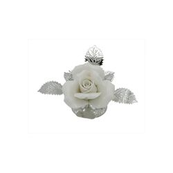 Rosa Latón 7cm NF0050B-B Blanca Bicolor Plateado