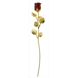 Rosa Tallo Largo Latón 30cm 1765R Roja Bicolor Bronce