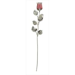 Rosa Tallo Largo Latón 30cm 1765RS Rosada-Blanco Bicolor Bronce