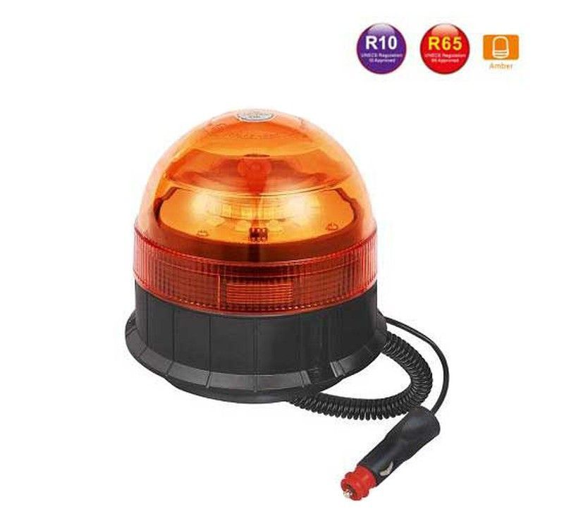 Rotativo de LED 12/24v imán, fijo y conexión a mechero con homologación R65 GF-25LEDS
