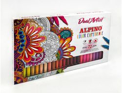 Rotulador alpino dual artist doble punta color experience estuche de 72 unidades colores surtidos