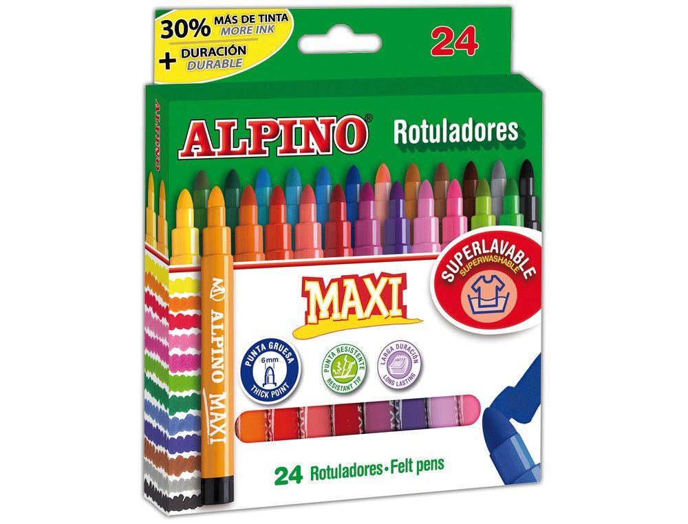 Rotulador Alpino punta maxi estuche 24 unidades