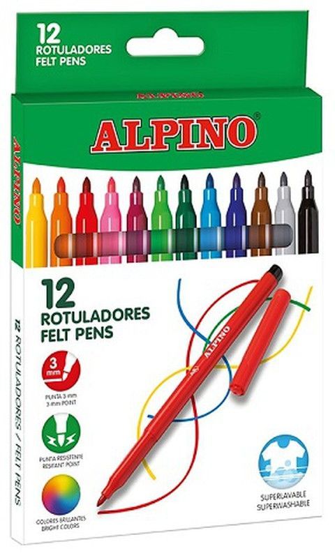 Rotulador ALPINO standard, 12 unidades
