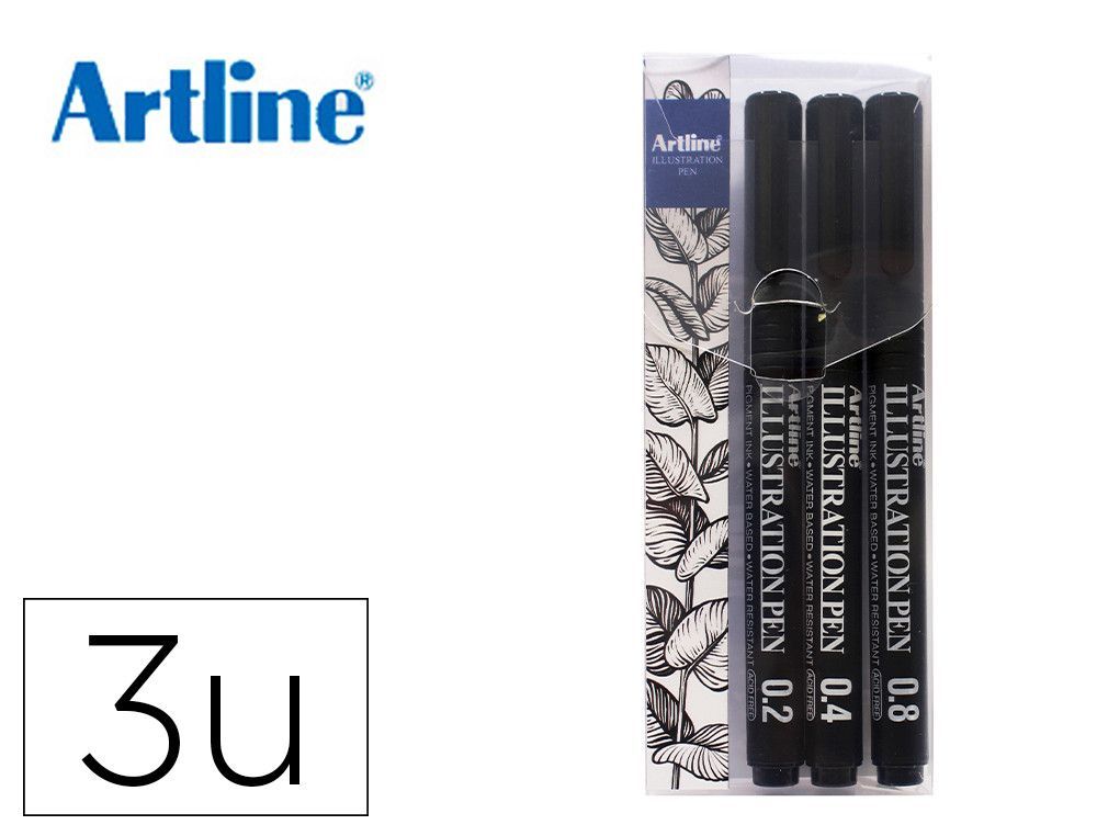 Rotulador artline calibrado micrometrico negro illustration pen billetera ek-280w3iln resistente al