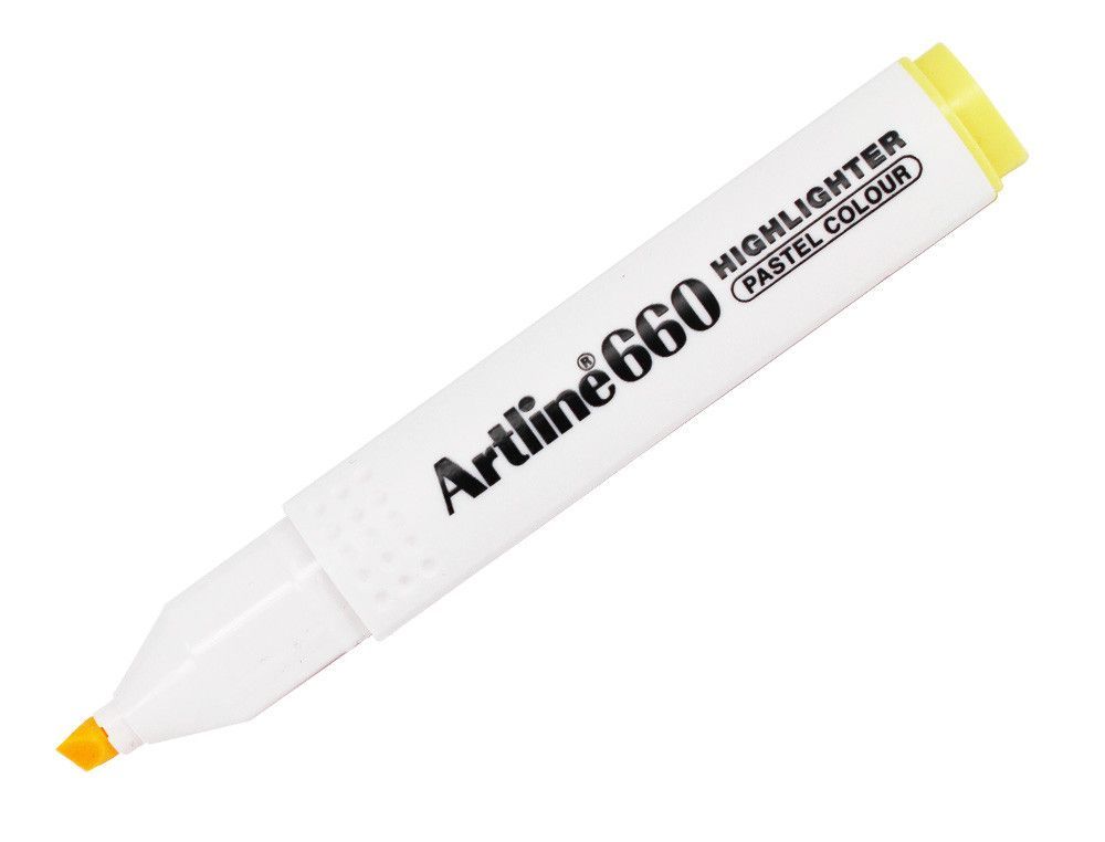 Rotulador artline fluorescente ek-660 amarillo pastel punta biselada