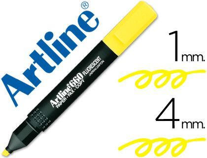 Rotulador Artline Fluorescente Ek-660 Amarillo -Punta Biselada
