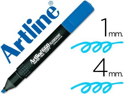 Rotulador Artline Fluorescente Ek-660 Azul -Punta Biselada