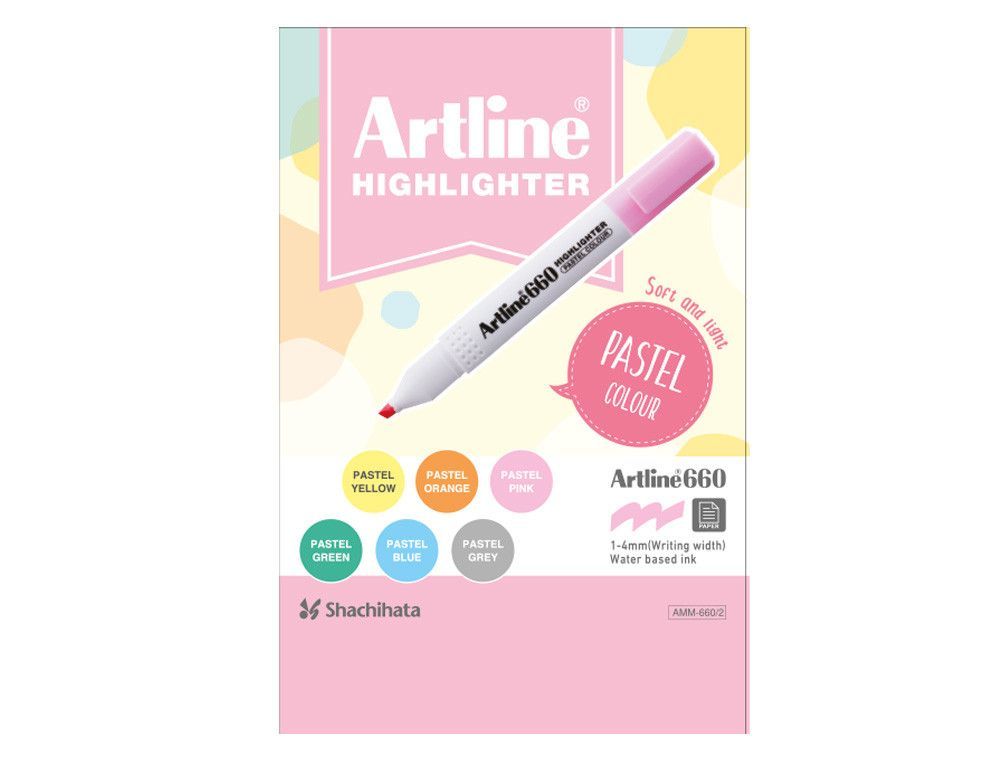 Rotulador artline fluorescente ek-660 colores pastel expositor de 36 unidades colores surtidos