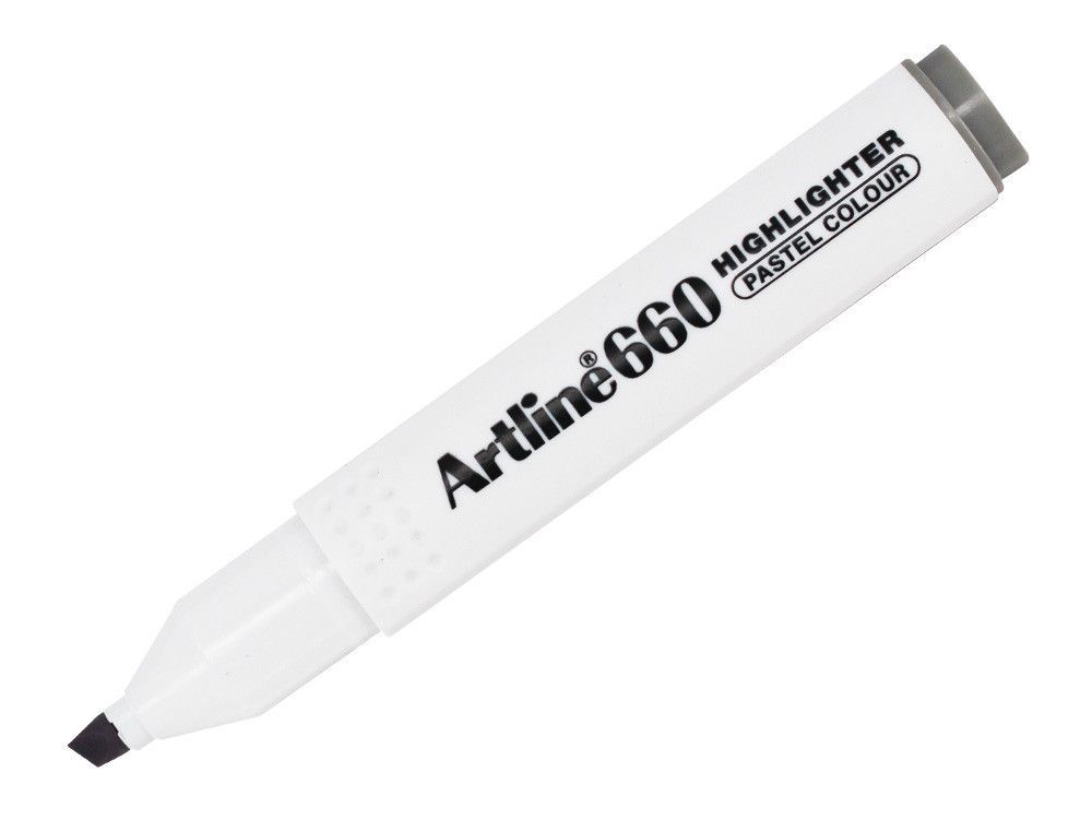 Rotulador artline fluorescente ek-660 gris pastel punta biselada