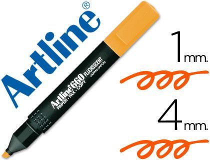 Rotulador Artline Fluorescente Ek-660 Naranja -Punta Biselada