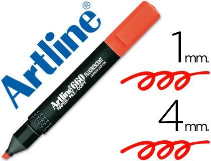 Rotulador Artline Fluorescente Ek-660 Rojo -Punta Biselada