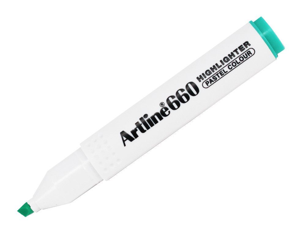 Rotulador artline fluorescente ek-660 verde pastel punta biselada