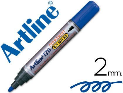 Rotulador Artline Marcador Permanente 170 Azul -Punta Redonda 2Mm -Antisecado
