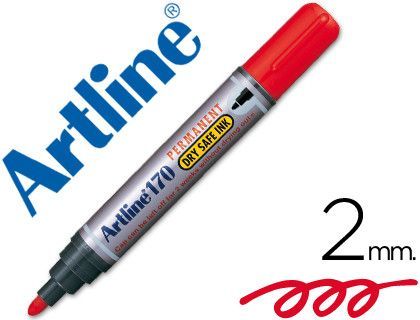 Rotulador Artline Marcador Permanente 170 Rojo -Punta Redonda 2 mm -Antisecado