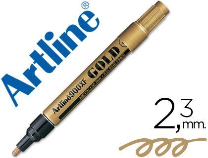 Rotulador Artline Marcador Permanente Tinta Metalica Ek-900 Oro -Punta Redonda 2.3 Mm