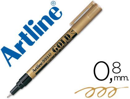 Rotulador Artline Marcador Permanente Tinta Metalica Ek-999 Oro -Punta Redonda 0.8 Mm