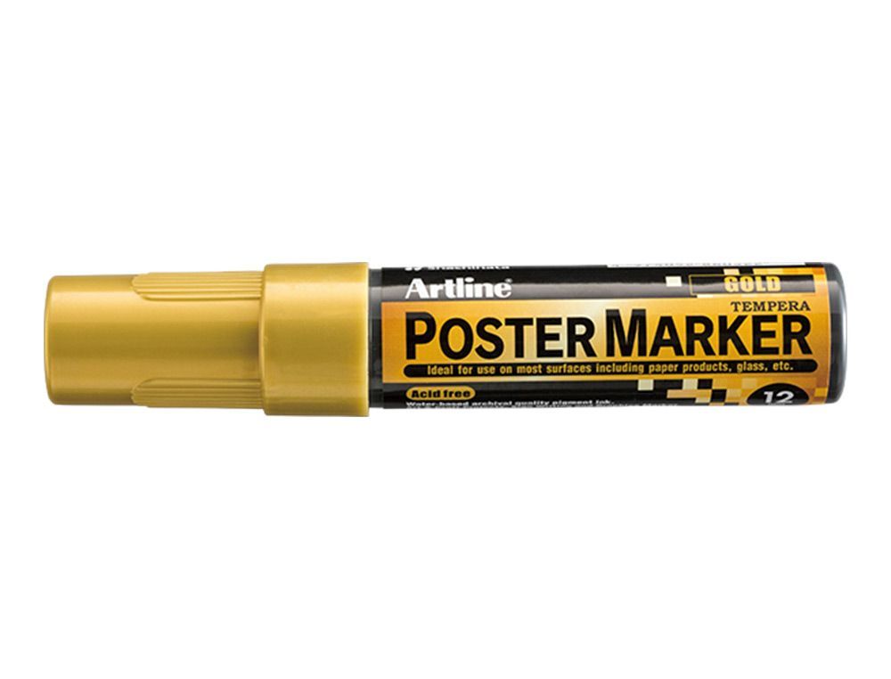 Rotulador artline poster marker epp-12 punta rectangular 12 mm color oro