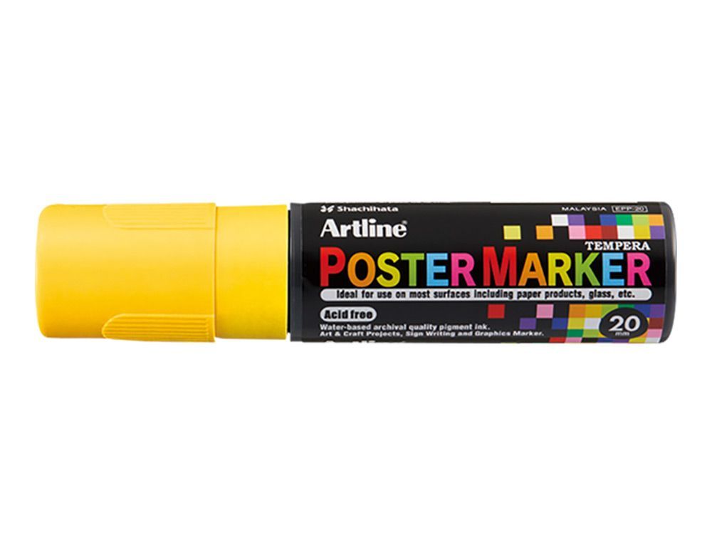 Rotulador artline poster marker epp-20 punta rectangular 20 mm color amarillo
