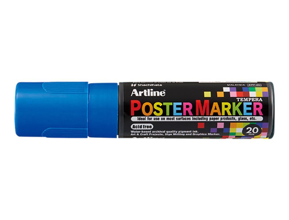 Rotulador artline poster marker epp-20 punta rectangular 20 mm color azul
