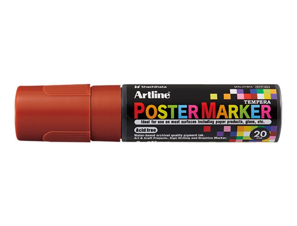 Rotulador artline poster marker epp-20 punta rectangular 20 mm color marron