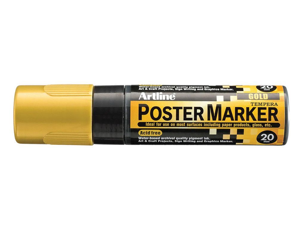 Rotulador artline poster marker epp-20 punta rectangular 20 mm color oro