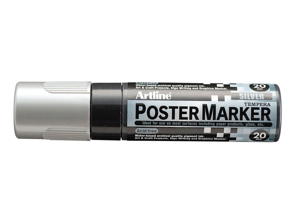Rotulador artline poster marker epp-20 punta rectangular 20 mm color plata