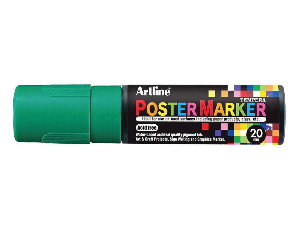 Rotulador artline poster marker epp-20 punta rectangular 20 mm color verde