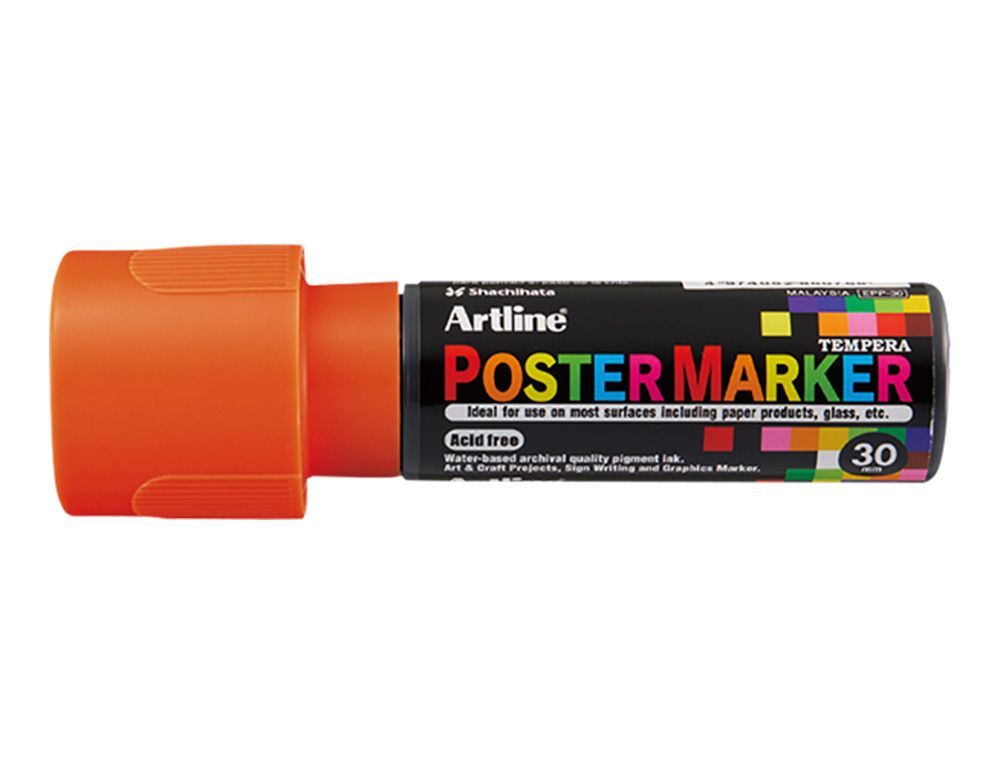 Rotulador artline poster marker epp-30 punta rectangular 30 mm color naranja fluor