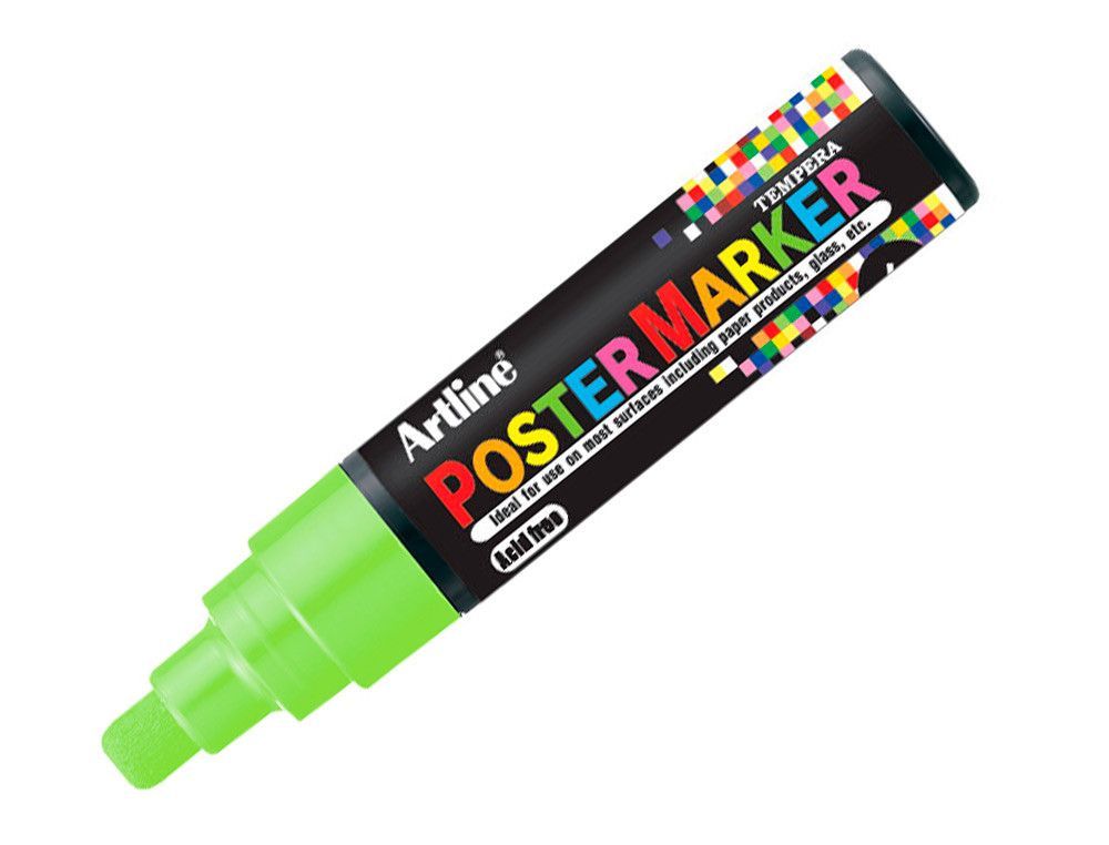 Rotulador artline poster marker epp-6-ver flu punta redonda 6 mm color verde fluor EPP-6-VER-FLU