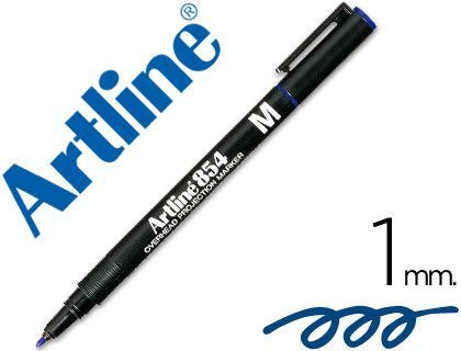 Rotulador Artline Retroproyeccion Punta Fibra Permanente Ek-854 Azul -Punta Redonda 1 Mm