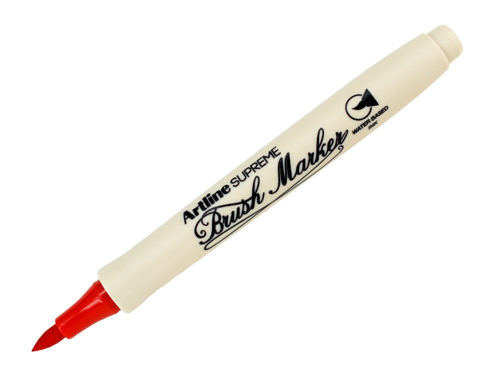 Rotulador artline supreme brush epfs pintura base de agua punta tipo pincel trazo fino rojo
