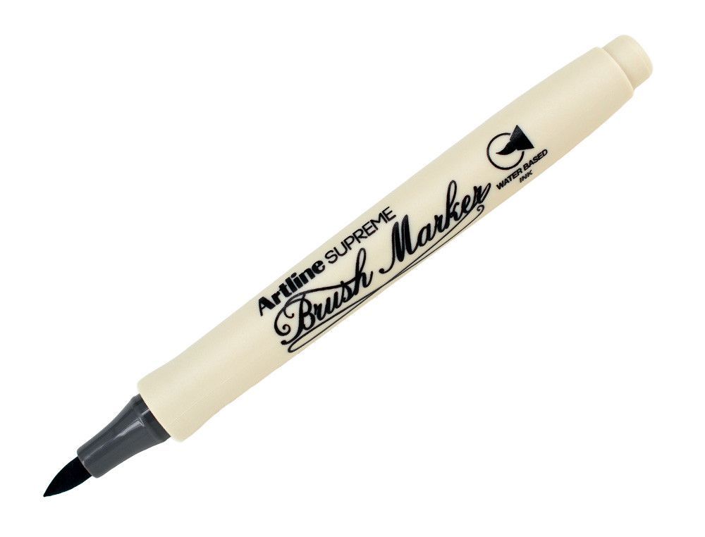 Rotulador artline supreme brush epfs pintura base de agua punta tipo pincel trazo fino gris
