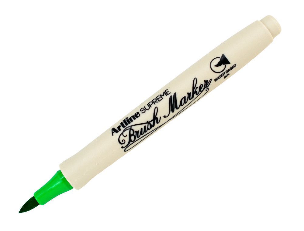 Rotulador artline supreme brush epfs pintura base de agua punta tipo pincel trazo fino verde claro