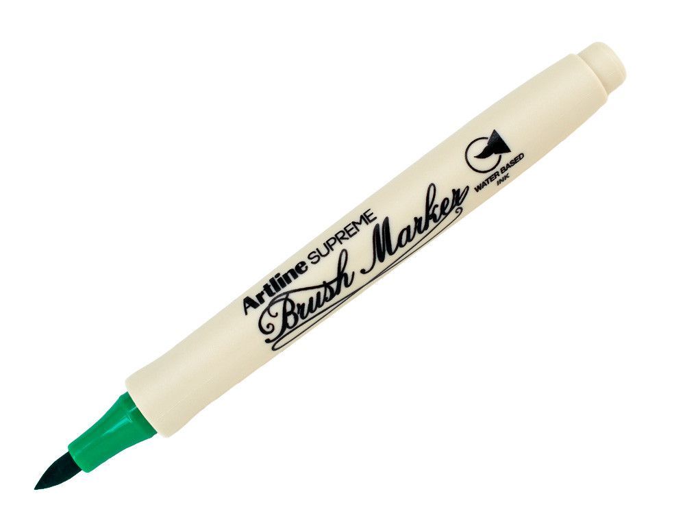Rotulador artline supreme brush epfs pintura base de agua punta tipo pincel trazo fino verde