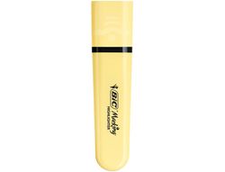 Rotulador bic flat fluorescente amarillo pastel caja de 12 unidades