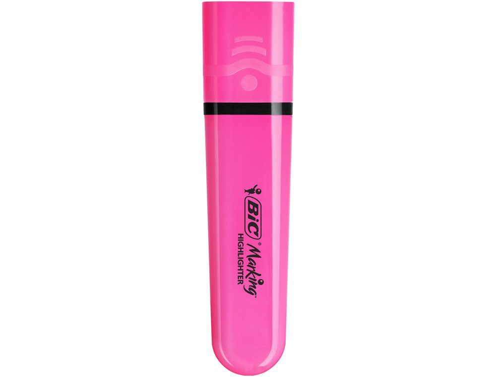 Rotulador bic flat fluorescente rosa neon caja de 12 unidades