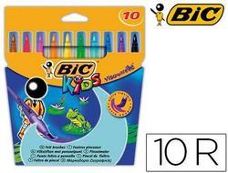 Rotulador Bic Kids Visaquarelle Estuche de 10 Colores Punta Pincel Tinta Base de Agua