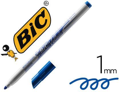 Rotulador bic velleda fino para pizarra azul punta redonda 1 mm